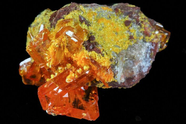 Wulfenite Crystal Cluster - Rowley Mine, AZ #76912